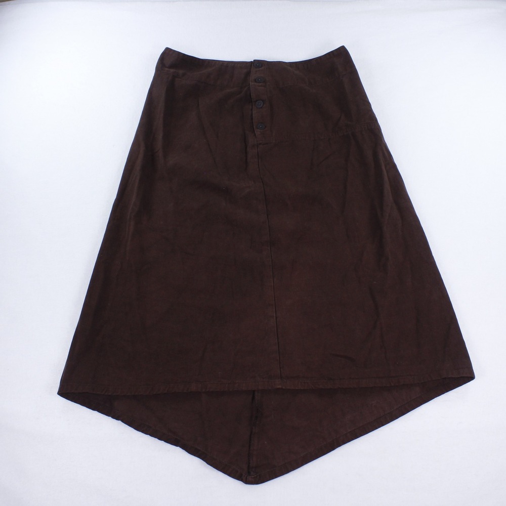 Sucre Made in USA Asymmetrical A-Line Cotton Skirt Brown Women's Size Large